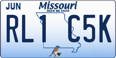 MO license plate RL1C5K