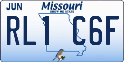 MO license plate RL1C6F