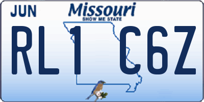 MO license plate RL1C6Z