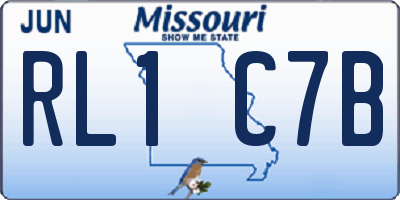MO license plate RL1C7B