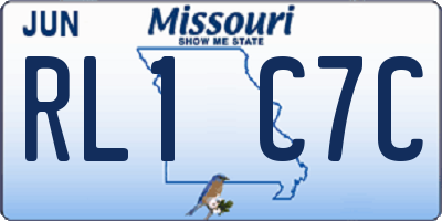 MO license plate RL1C7C