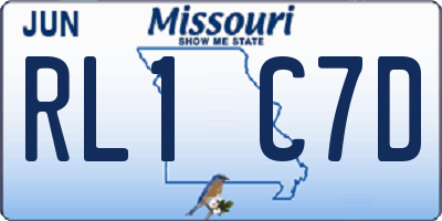 MO license plate RL1C7D