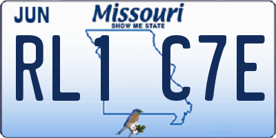 MO license plate RL1C7E