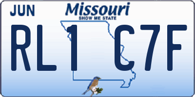 MO license plate RL1C7F
