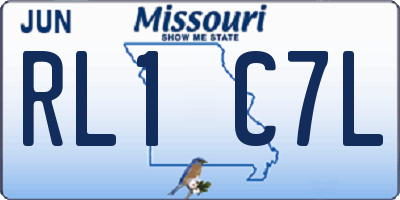 MO license plate RL1C7L