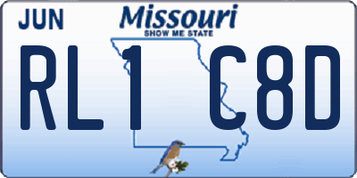 MO license plate RL1C8D