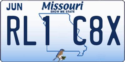 MO license plate RL1C8X