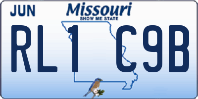 MO license plate RL1C9B