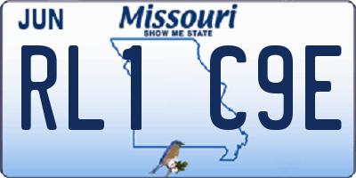 MO license plate RL1C9E