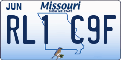 MO license plate RL1C9F
