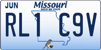 MO license plate RL1C9V