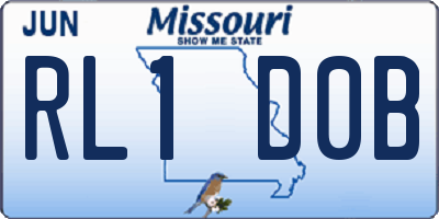 MO license plate RL1D0B