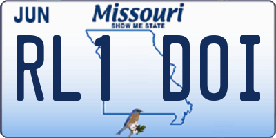 MO license plate RL1D0I
