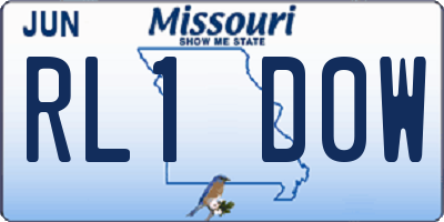 MO license plate RL1D0W
