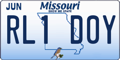 MO license plate RL1D0Y