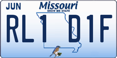 MO license plate RL1D1F