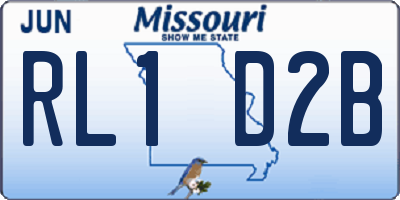 MO license plate RL1D2B