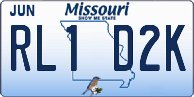 MO license plate RL1D2K
