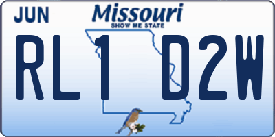 MO license plate RL1D2W