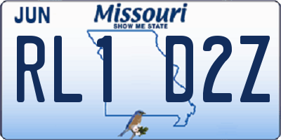 MO license plate RL1D2Z