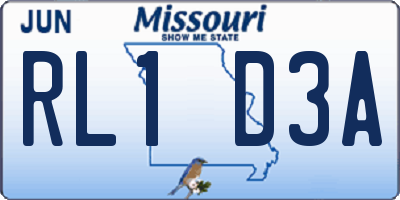 MO license plate RL1D3A