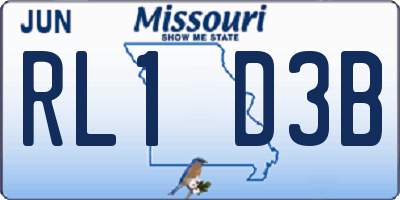 MO license plate RL1D3B