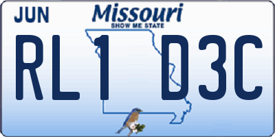 MO license plate RL1D3C