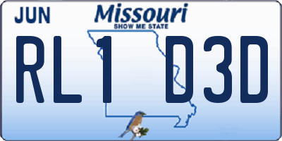 MO license plate RL1D3D