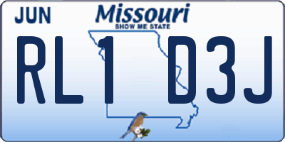 MO license plate RL1D3J