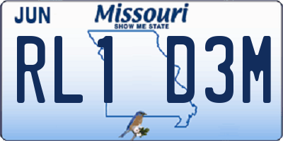 MO license plate RL1D3M