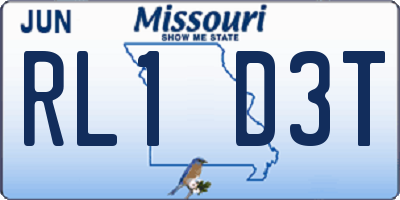 MO license plate RL1D3T