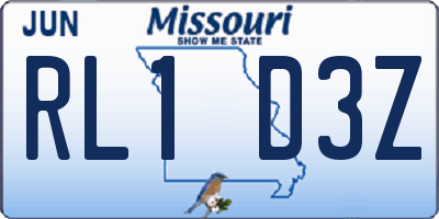 MO license plate RL1D3Z
