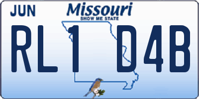 MO license plate RL1D4B