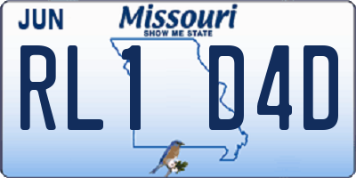 MO license plate RL1D4D