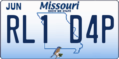 MO license plate RL1D4P