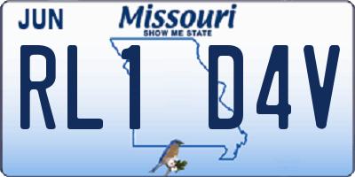 MO license plate RL1D4V
