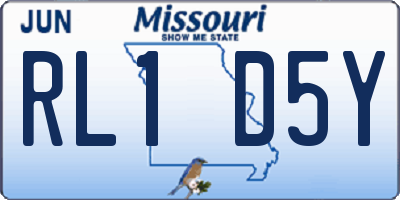 MO license plate RL1D5Y