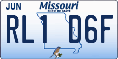 MO license plate RL1D6F