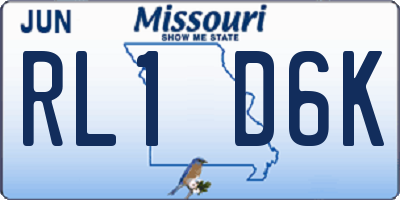 MO license plate RL1D6K