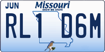 MO license plate RL1D6M