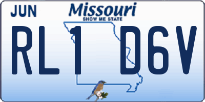 MO license plate RL1D6V