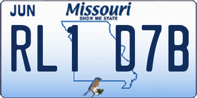 MO license plate RL1D7B