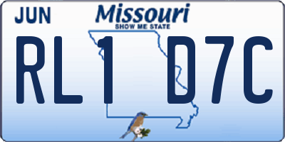 MO license plate RL1D7C