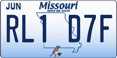 MO license plate RL1D7F