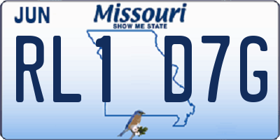 MO license plate RL1D7G