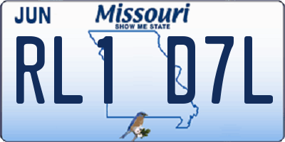 MO license plate RL1D7L