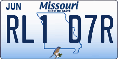 MO license plate RL1D7R