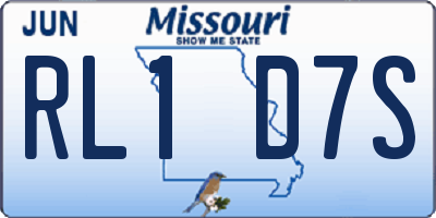 MO license plate RL1D7S