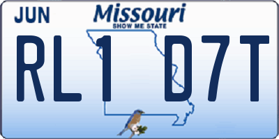 MO license plate RL1D7T