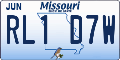 MO license plate RL1D7W